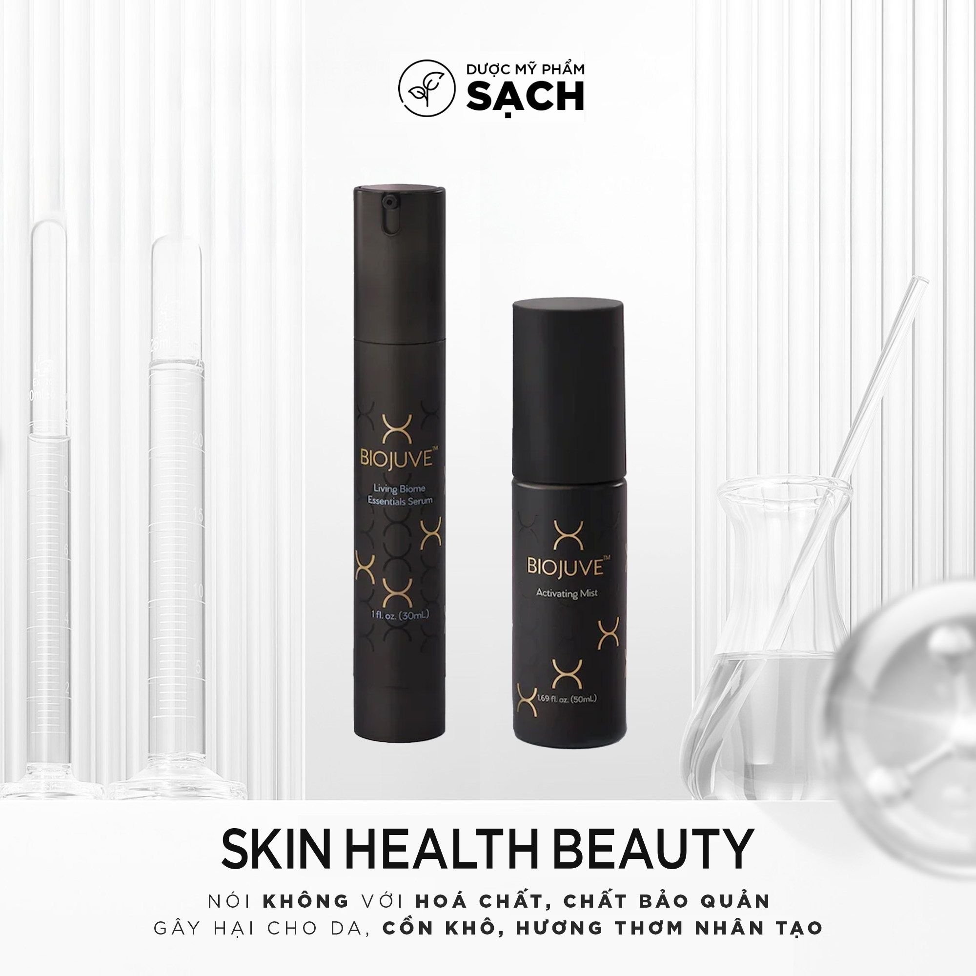 BIOJUVE LIVING BIOME ESSENTIAL DUO - Bộ Đôi Trẻ Hóa Da Sinh Học: Đột Phá Cấy Ghép Lợi Khuẩn, Tái Sinh Làn Da Khỏe Mạnh