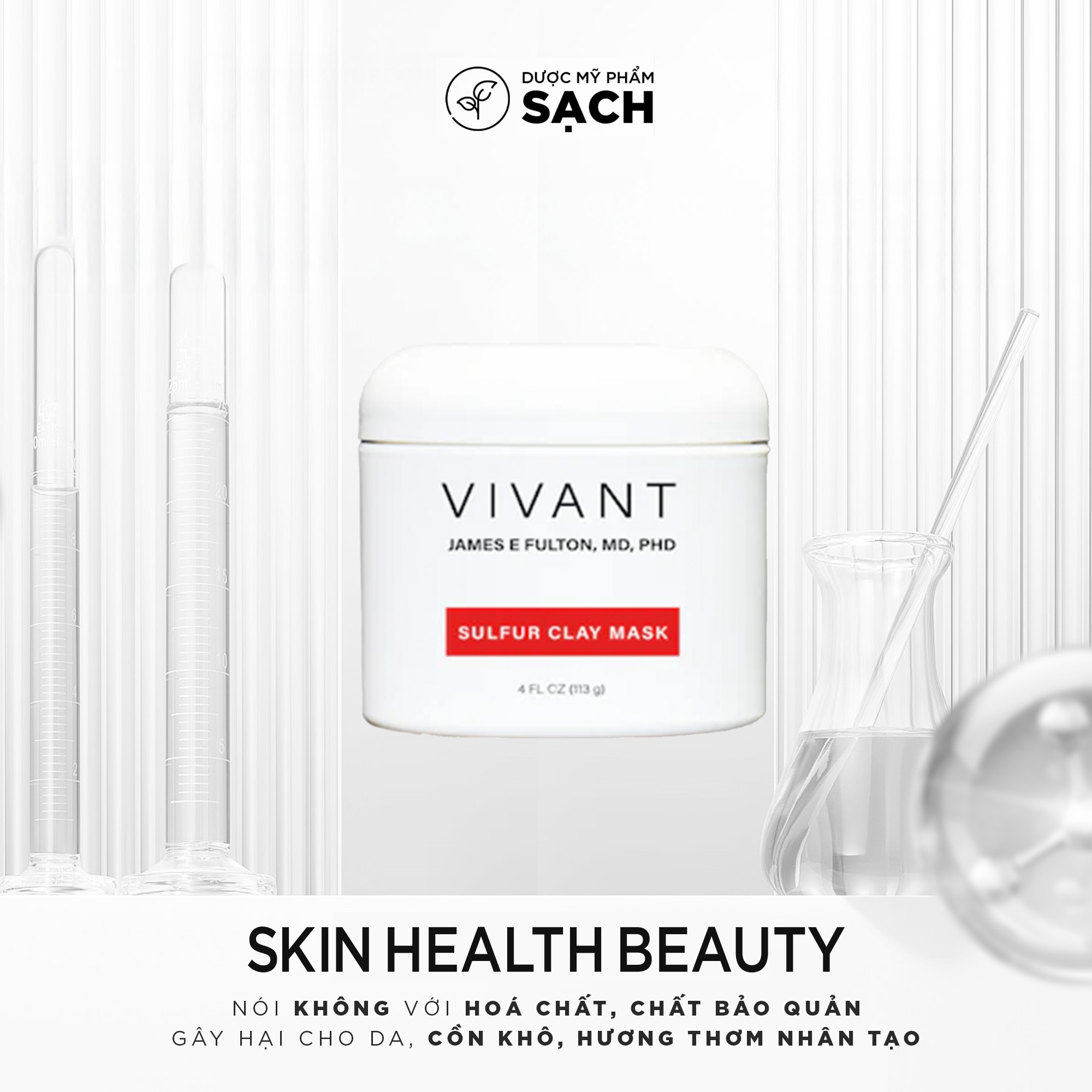 Vivant Sulfur Clay Mask: Mặt Nạ Đất Sét Trị Mụn & Giải Độc Chuyên Sâu