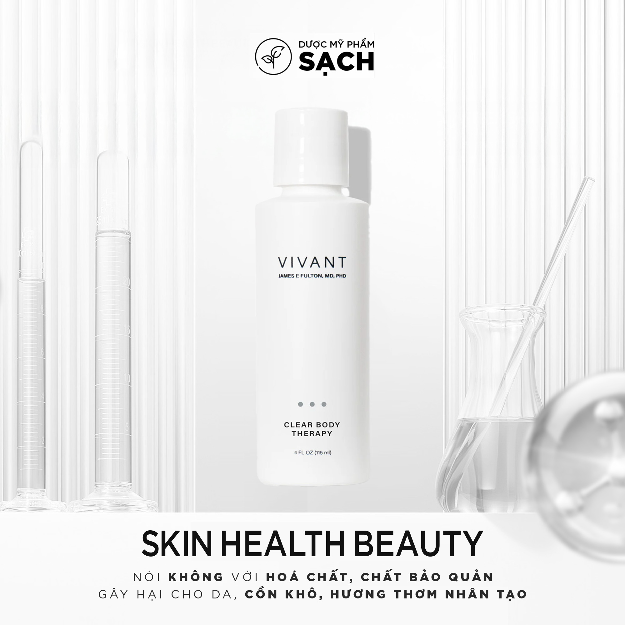 Vivant Clear Body Therapy: Tinh Chất Tái Tạo Da Toàn Thân - Đánh Bay Mụn Lưng, Sần Sùi