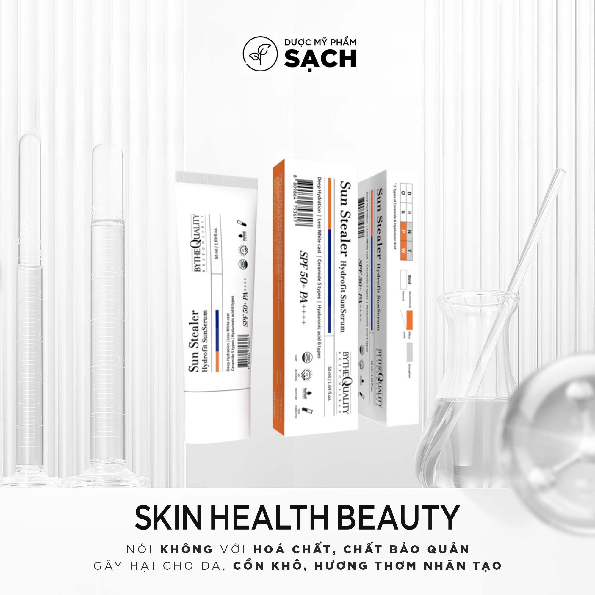 BYTHE QUALITY SUN STEALER HYDROFIT SUNSERUM: Serum Chống Nắng Vật Lý - Lá Chắn Hoàn Hảo Cho Làn Da Khỏe Mạnh
