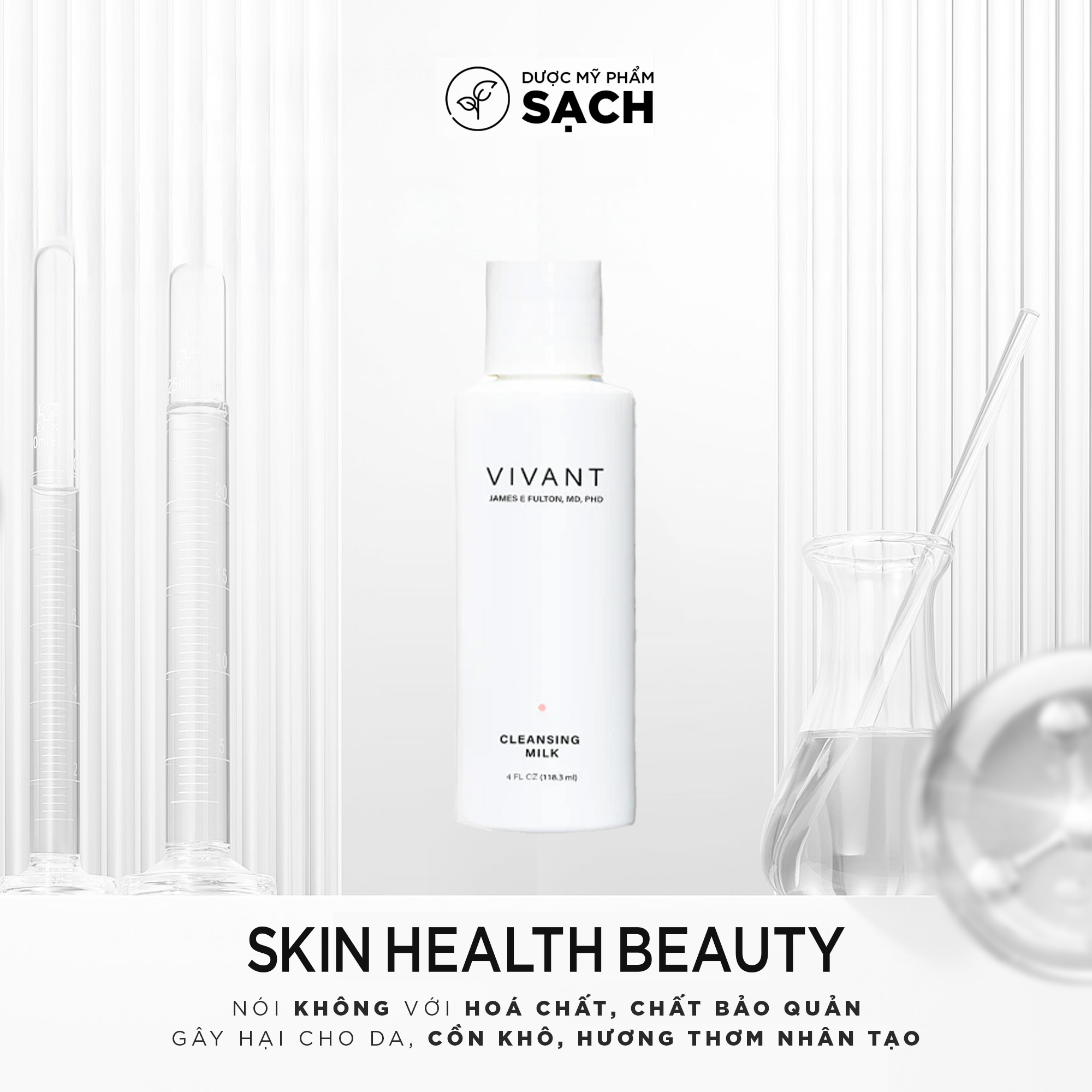 Vivant Cleansing Milk Gentle Non-Drying Cleanser: Sữa Rửa Mặt Dưỡng Ẩm Dịu Nhẹ Cho Làn Da Khô, Nhạy Cảm
