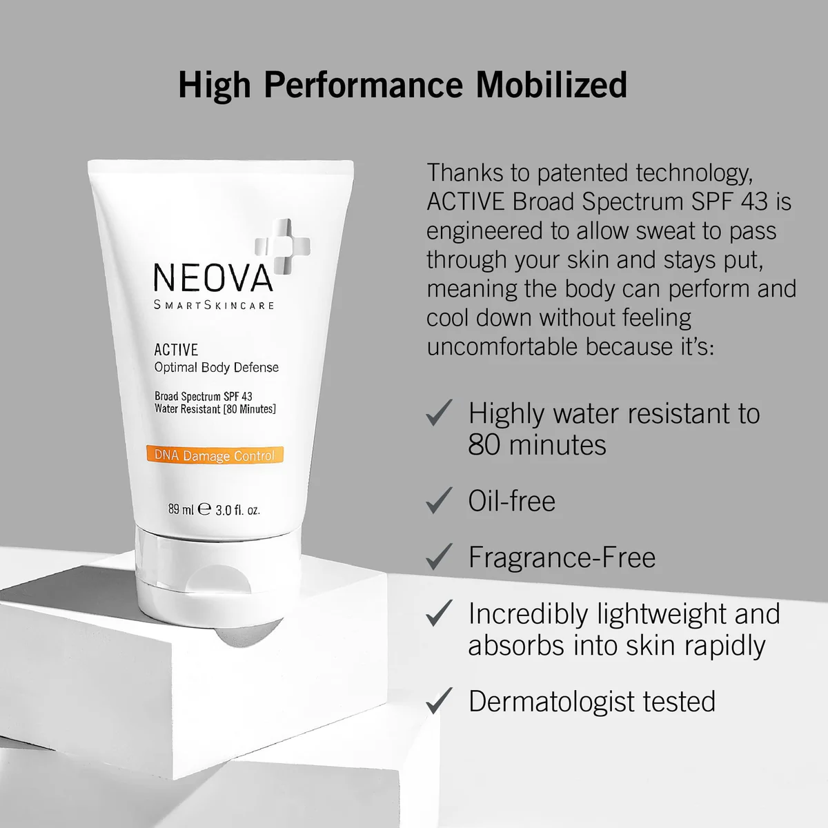 Neova Active SPF 43 - Kem Chống Nắng Bảo Vệ Chuyên Sâu Cho Mặt & Body Với Enzyme Sửa Chữa DNA