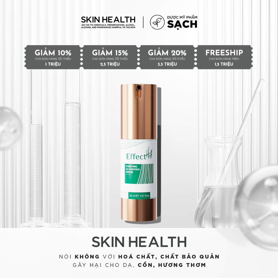 EffectHA Purifying AC-Control Serum: "Chiến binh" đánh bay mụn, kiểm soát dầu thừa, làm sáng da (thuần chay)