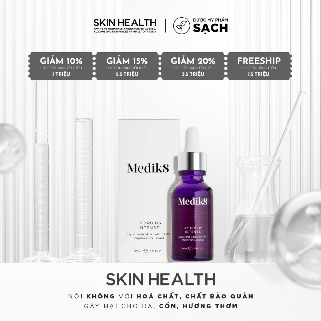 Medik8 Hydr8 B5 Intense/ SERUM PHỤC HỒI- DƯỠNG ẨM- LÀM SÁNG- TRẺ HOÁ DA