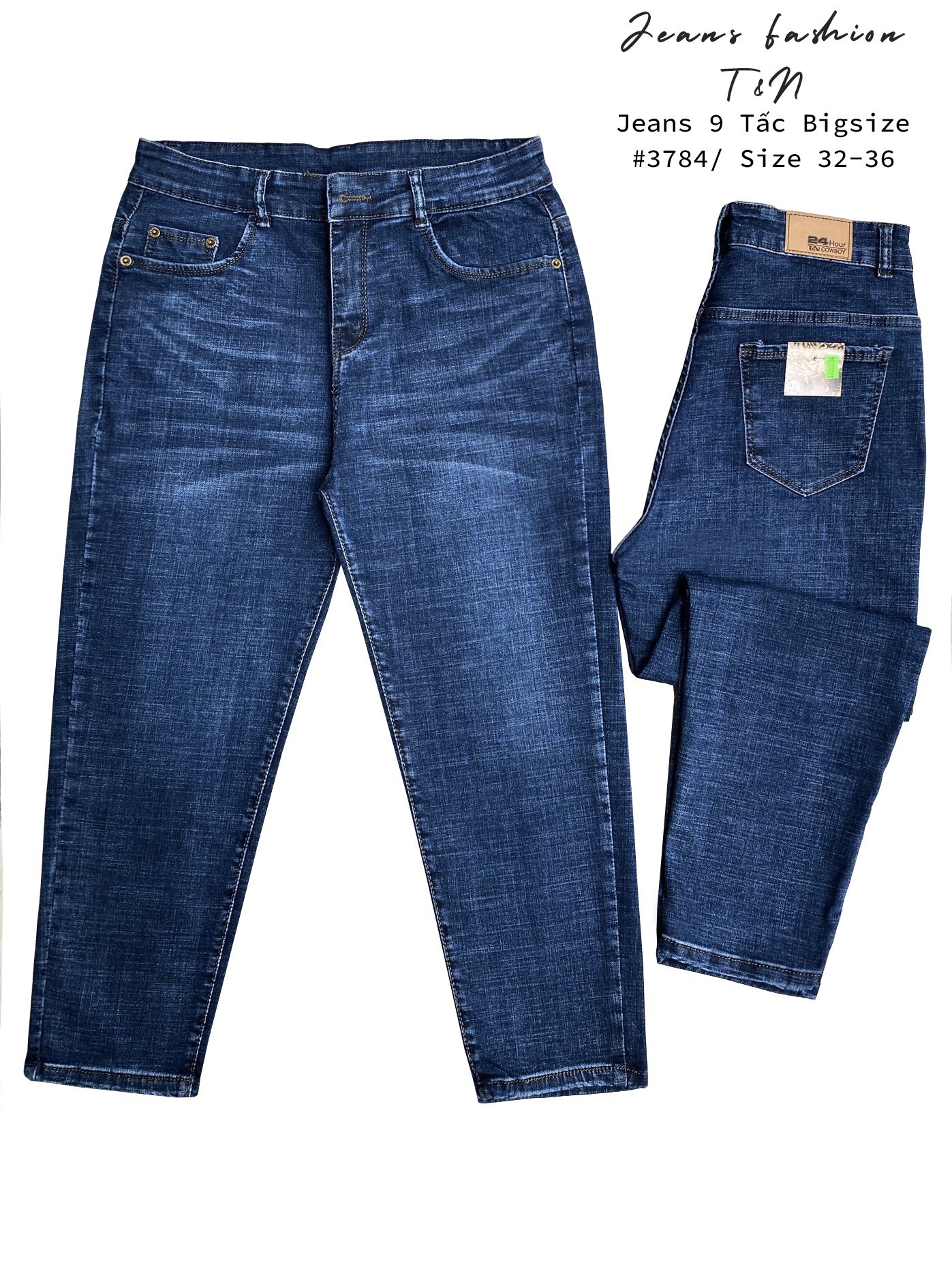 9 Tấc Xanh Đậm Trung Phom Baggy Co Dãn Mạnh 3784