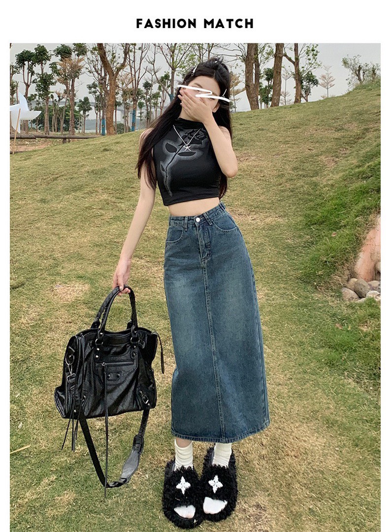 CHÂN VÁY DÀI XANH ĐẬM 4535
