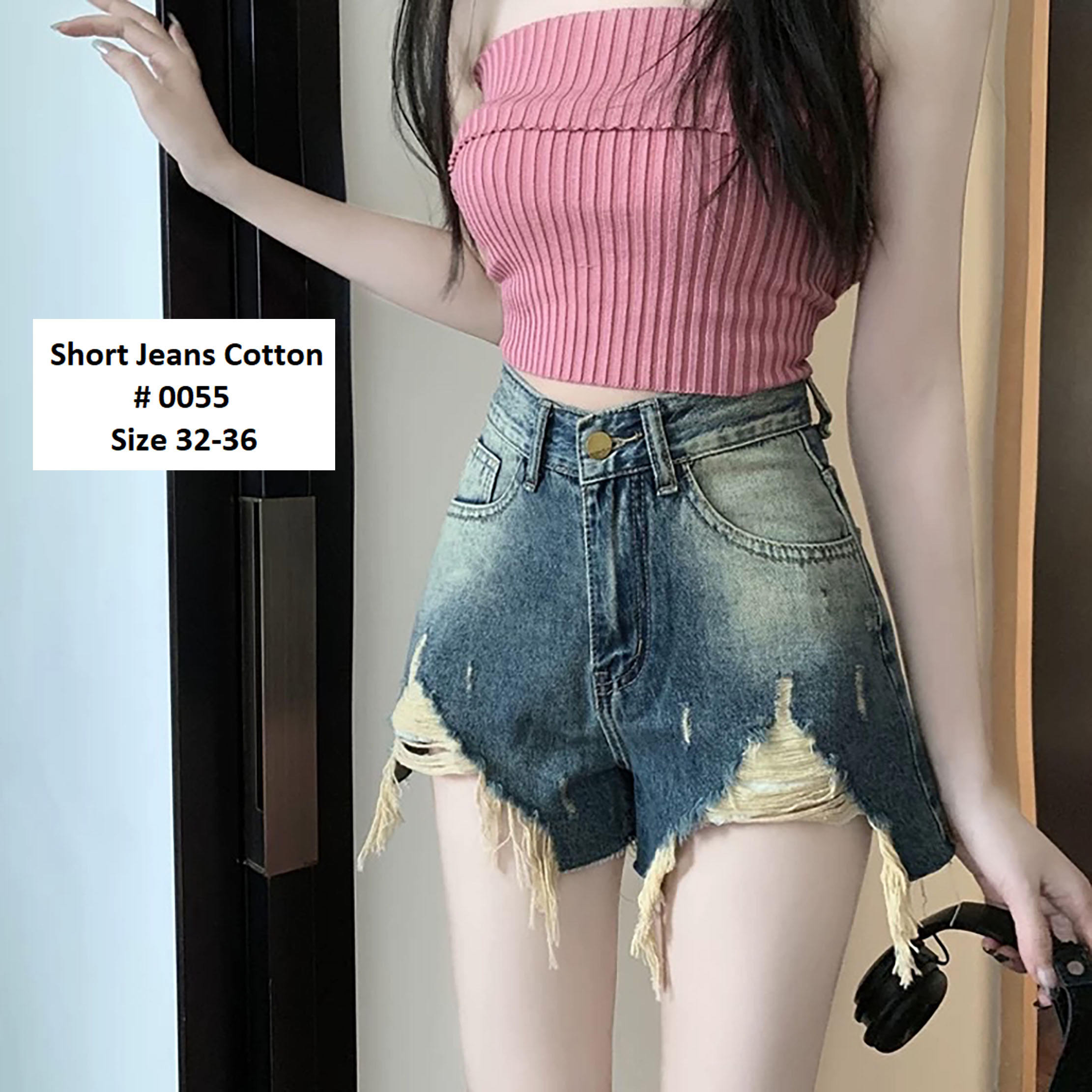 SHORT ĐẬM RÁCH COTTON 0055
