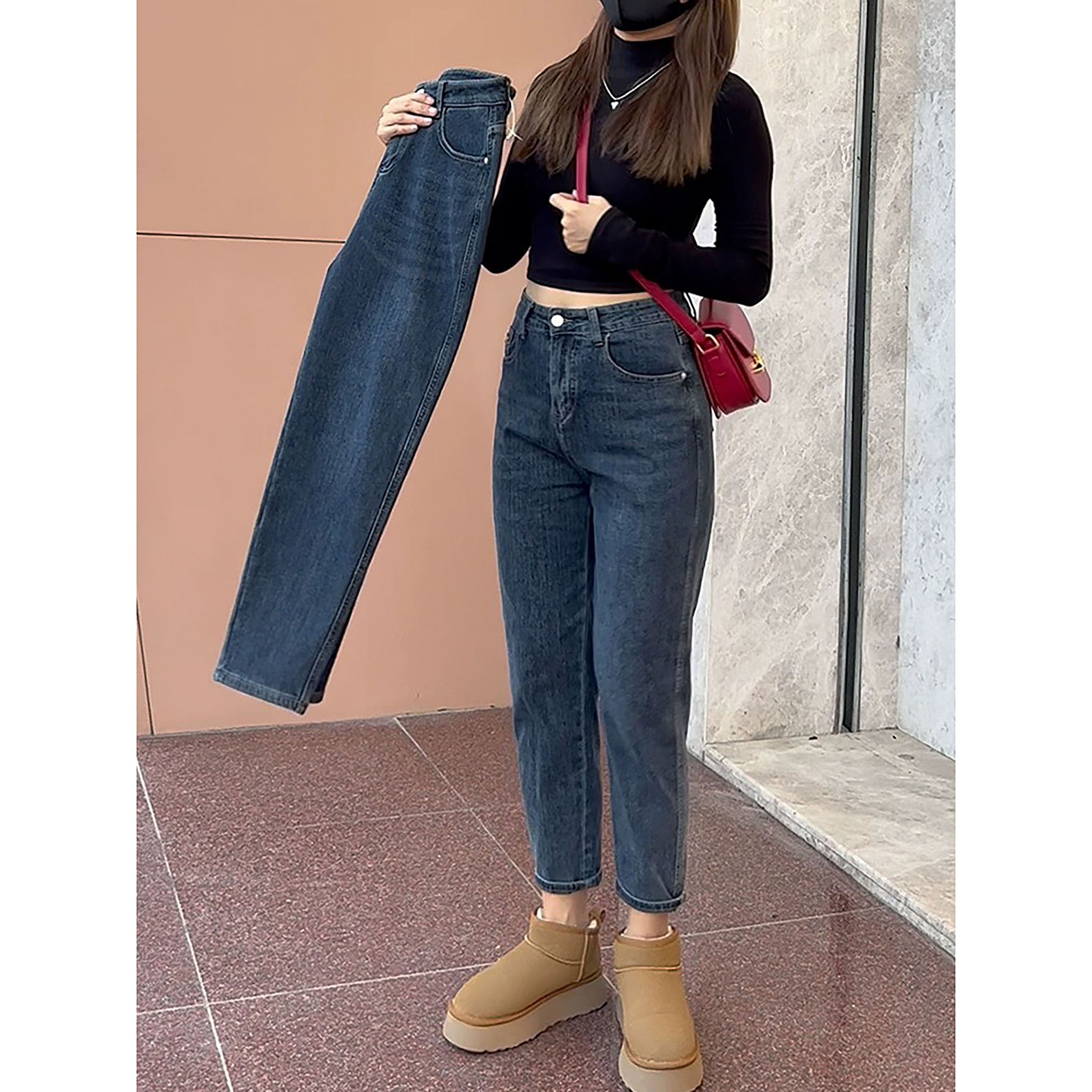 QUẦN 9 TẤC XANH ĐẬM PHOM BAGGY 0078