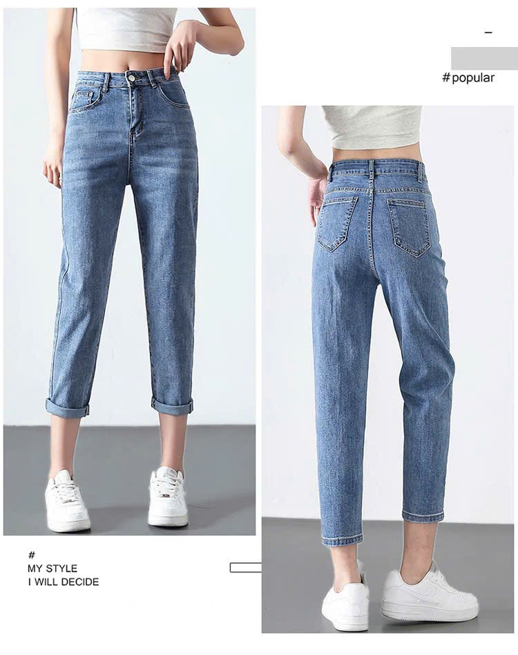 QUẦN 9 TẤC XANH ĐÁ PHOM BAGGY 0134
