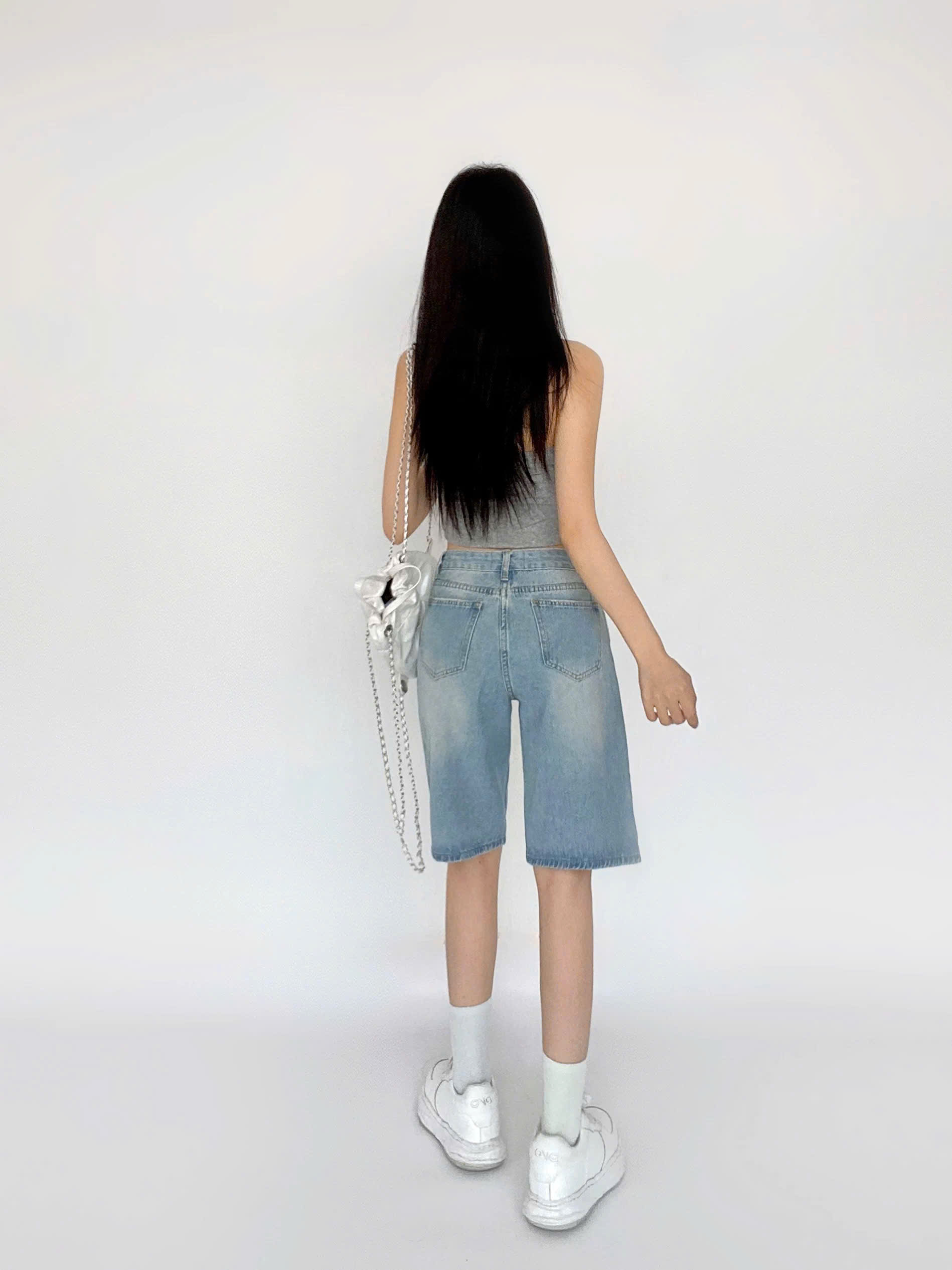 SHORT NGỐ XANH NHẠT RÁCH 0141