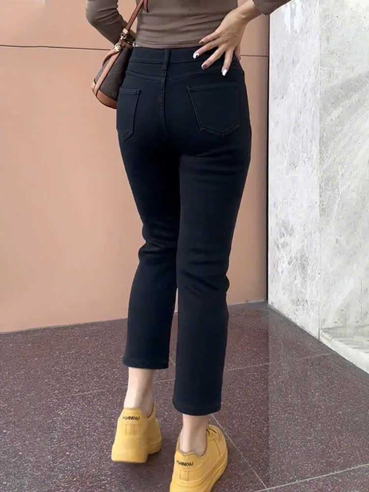 9 TẤC JEANS ĐEN PHOM BAGGY 0145