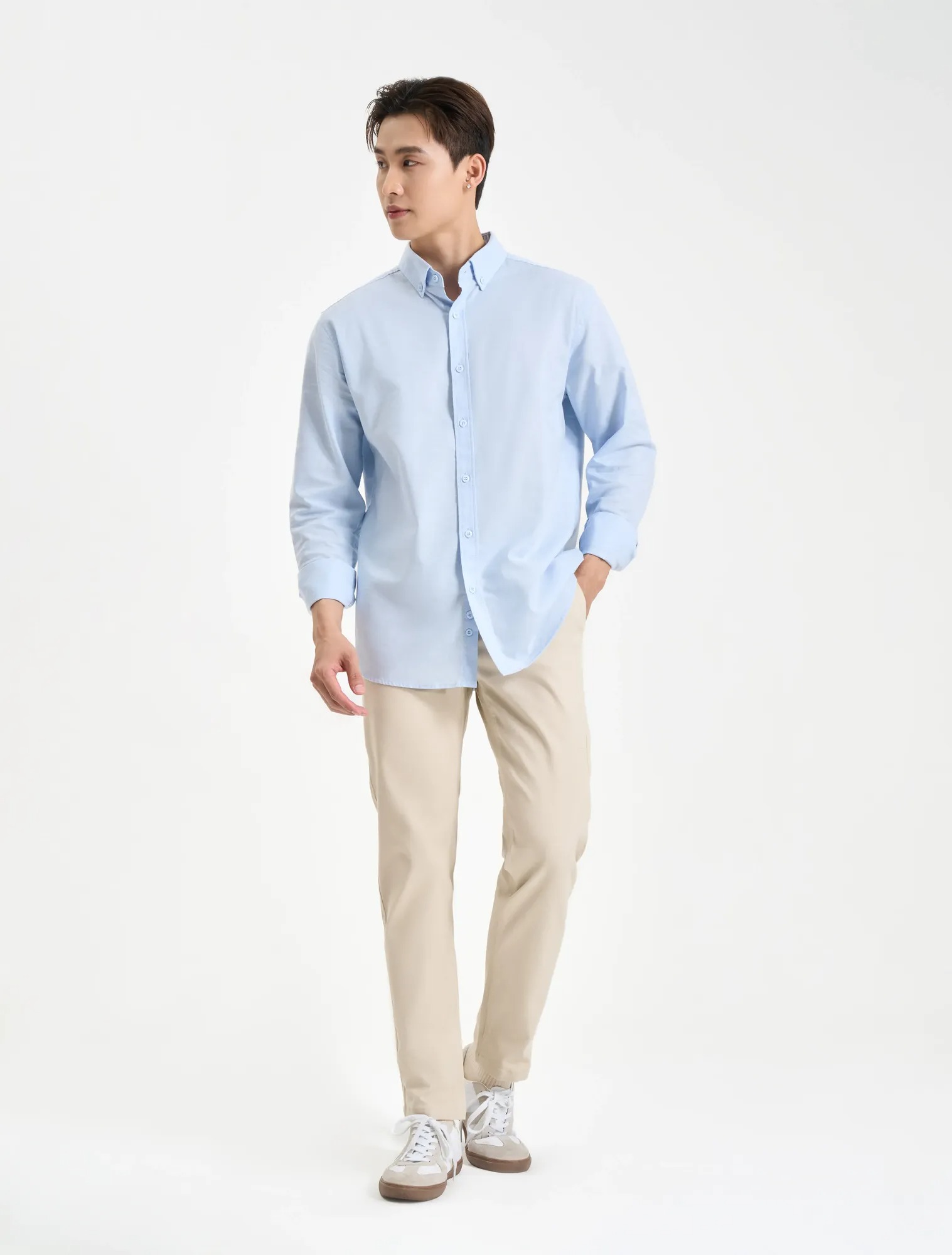 Áo sơ mi nam cotton dài tay ND003