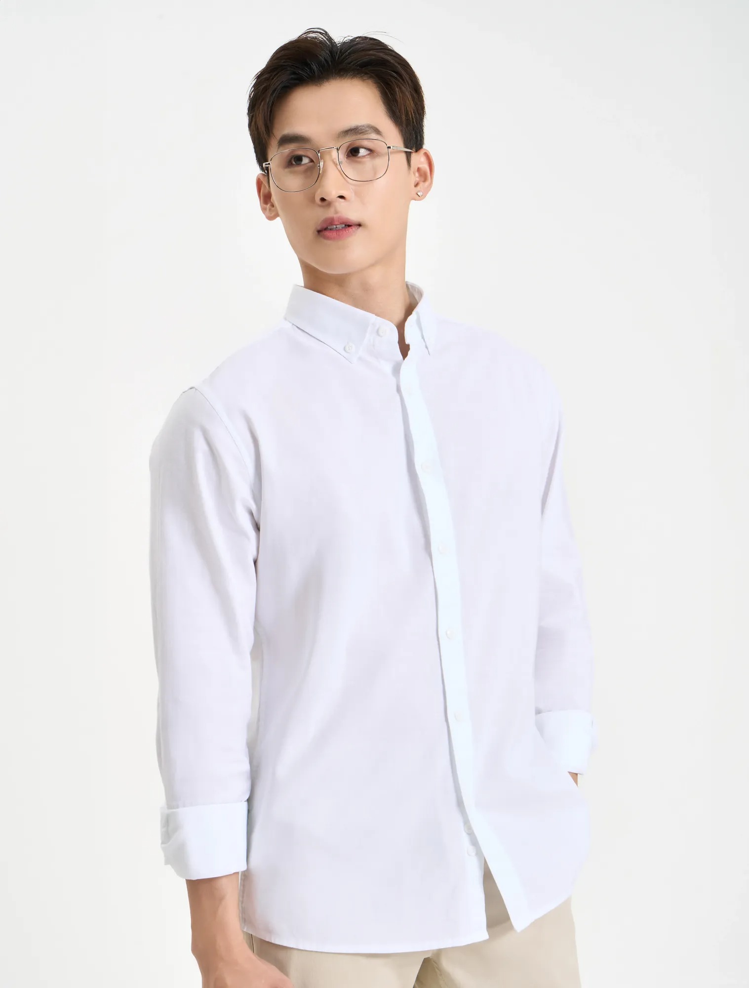Áo sơ mi nam cotton dài tay ND003