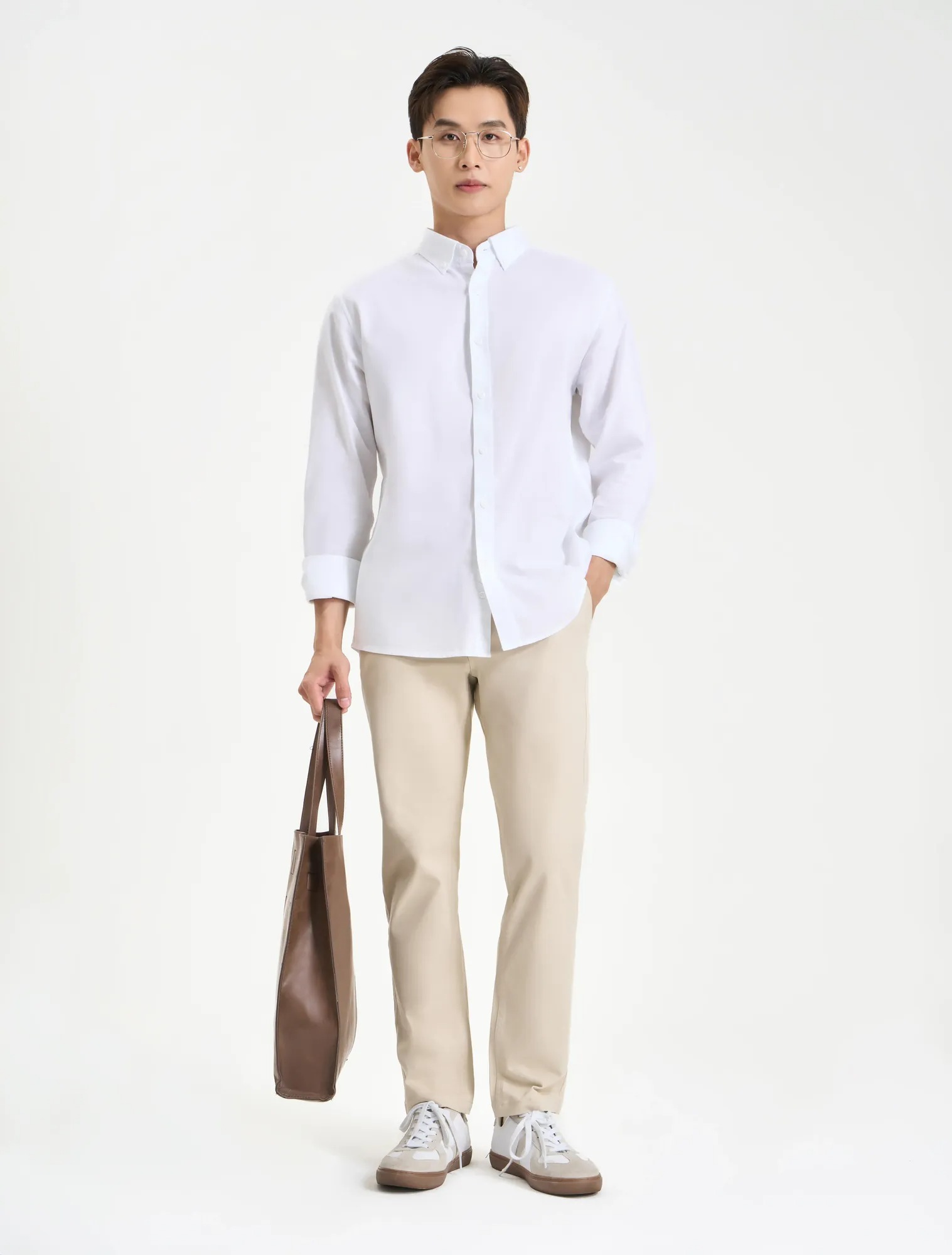 Áo sơ mi nam cotton dài tay ND003