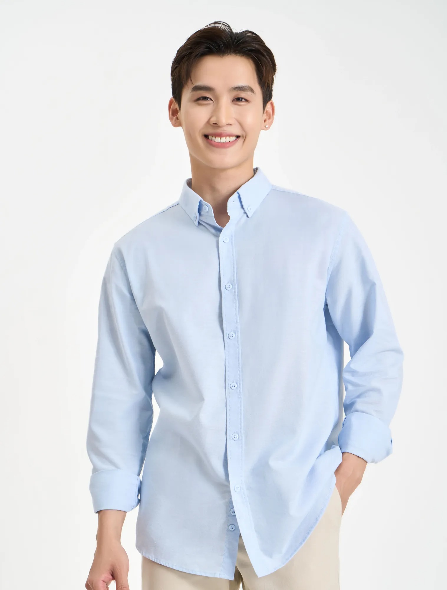 Áo sơ mi nam cotton dài tay ND003