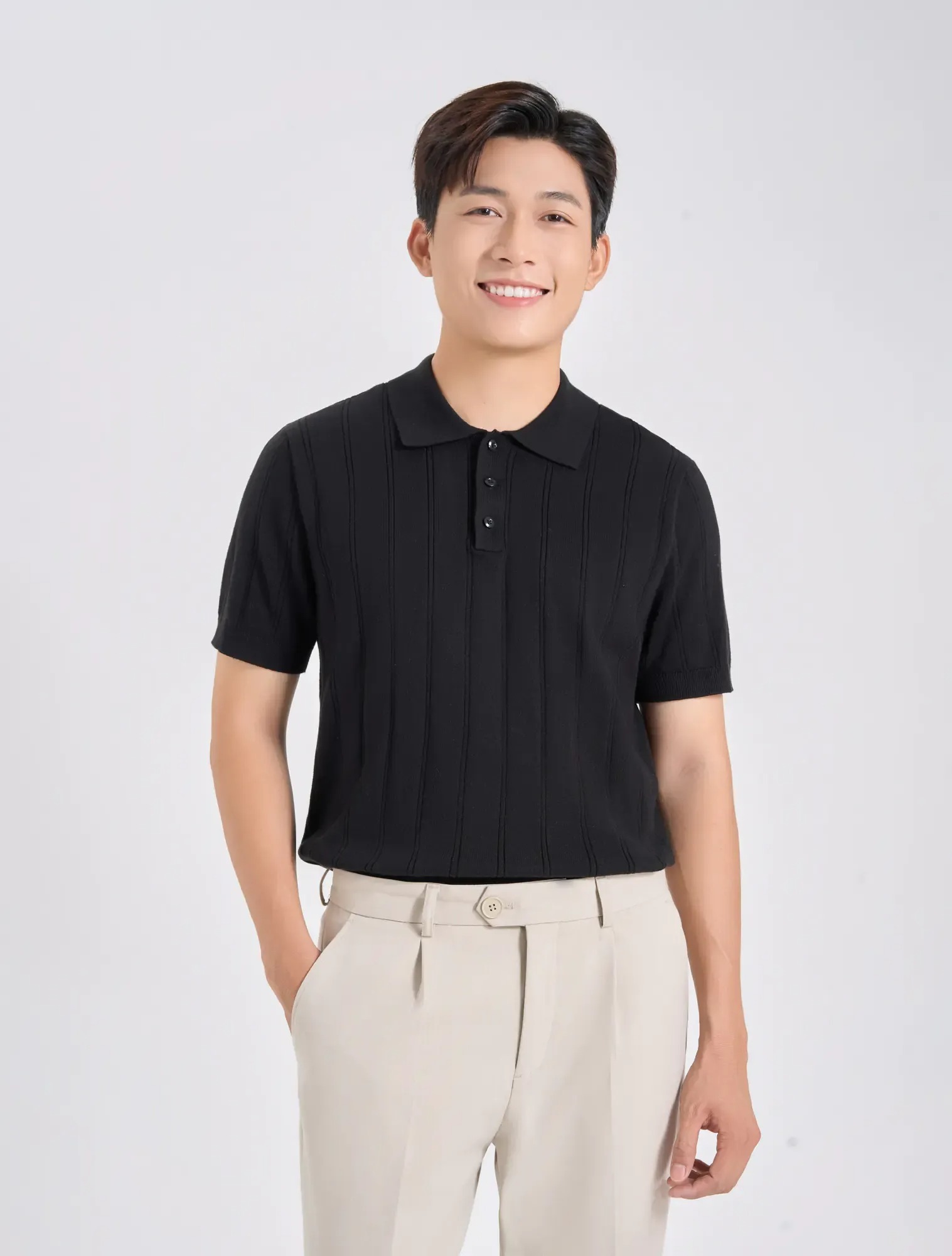 Áo len polo nam cộc tay ND004