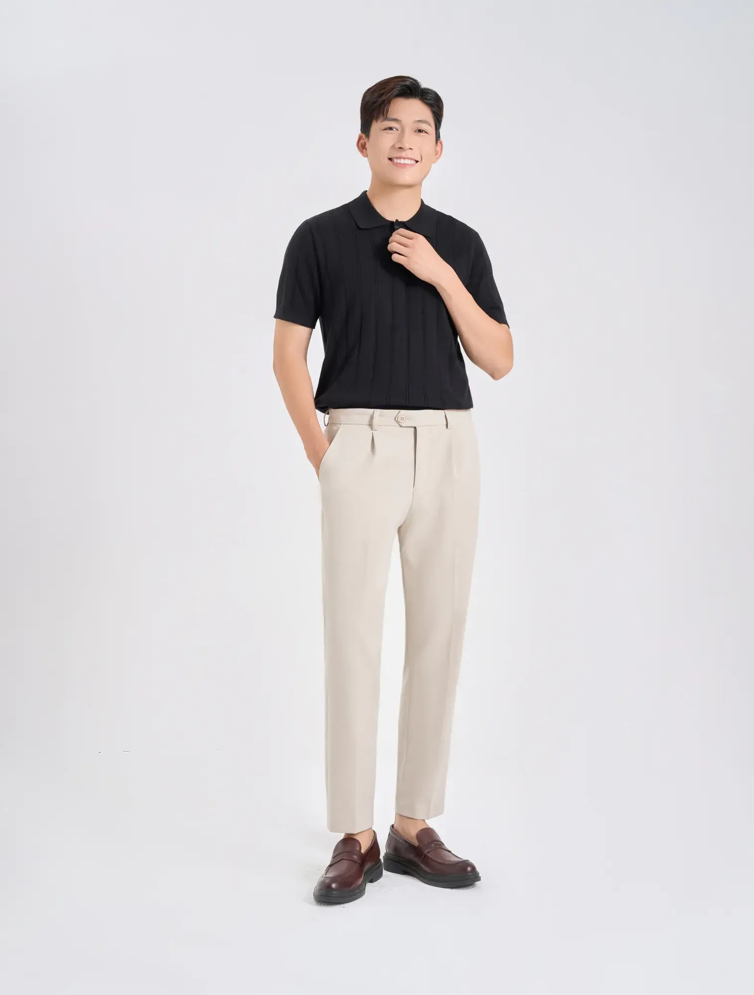 Áo len polo nam cộc tay ND004