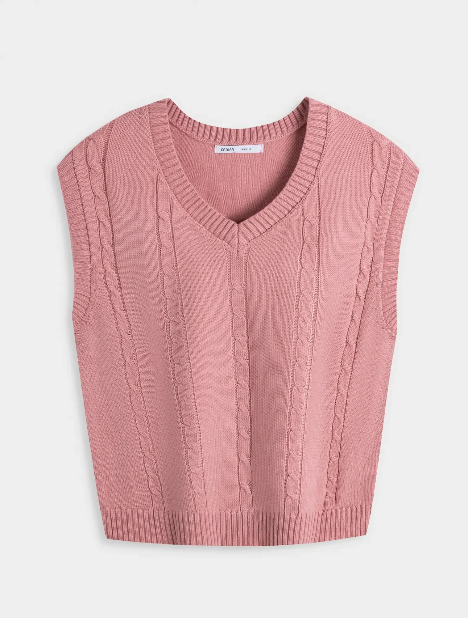 Áo Len Gilet Nữ Cổ Tim Dệt Thừng