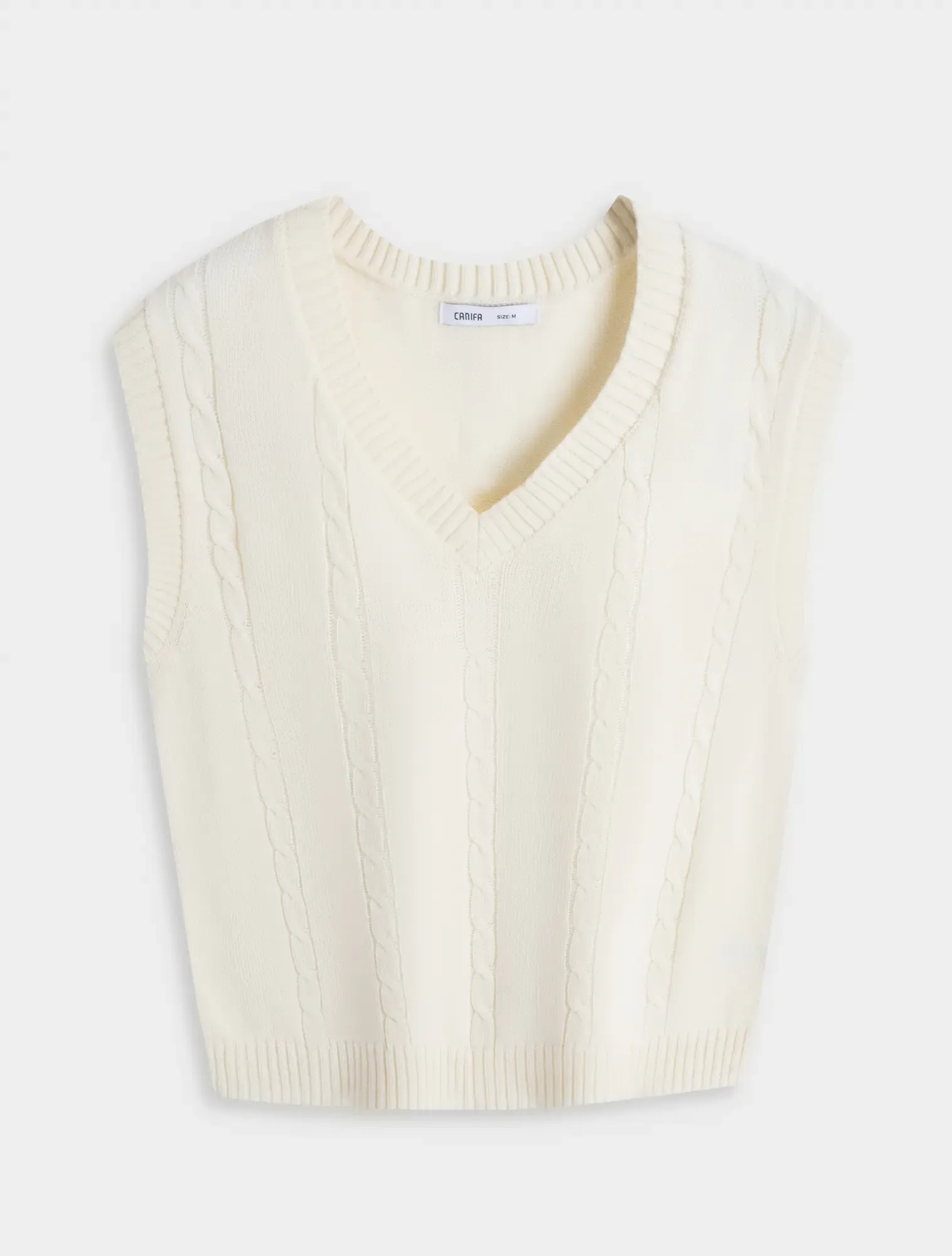 Áo Len Gilet Nữ Cổ Tim Dệt Thừng