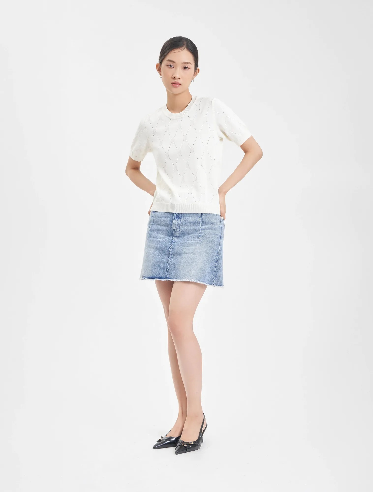 Áo Len Nữ Cộc Tay Dáng Rộng