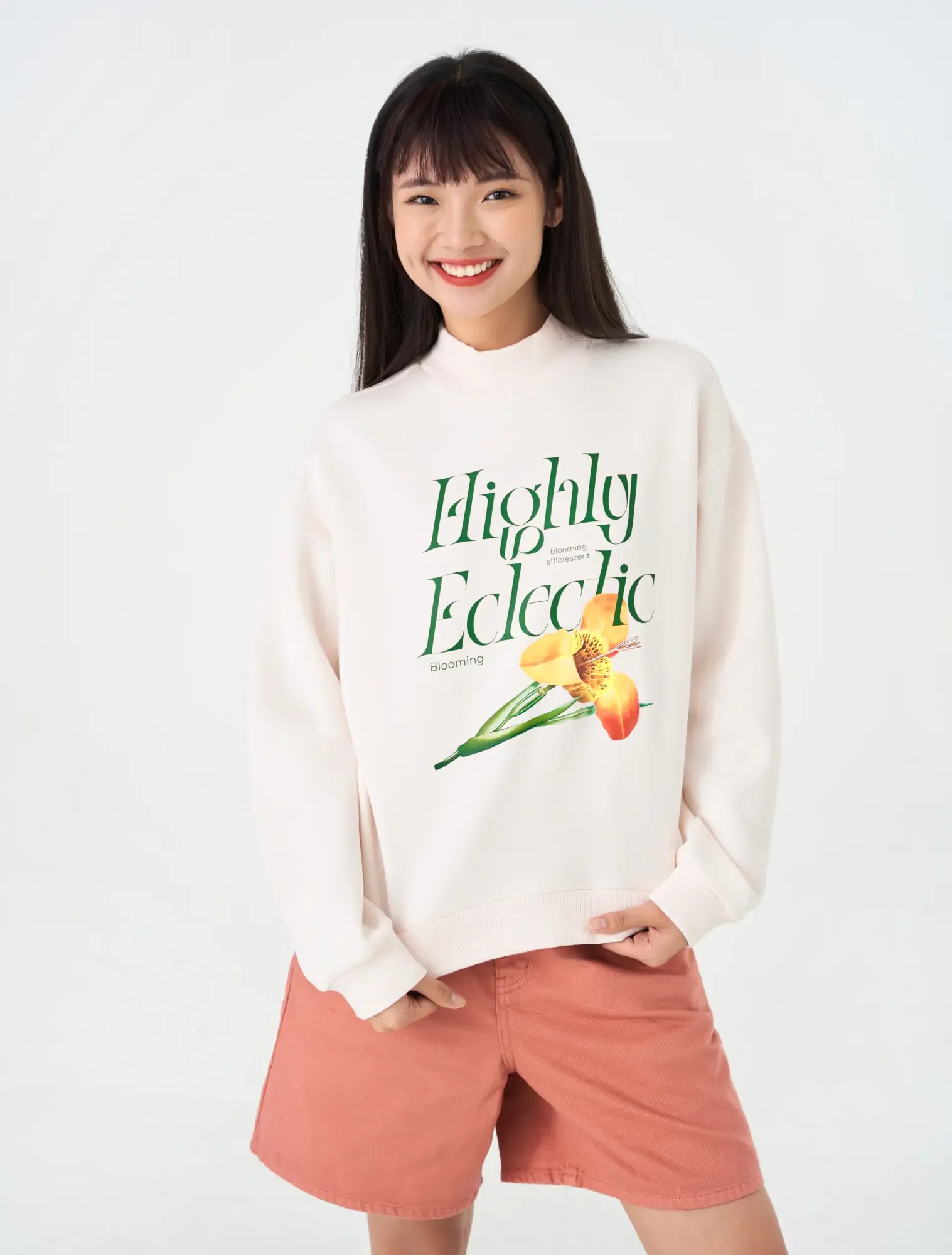 Áo Nỉ Nữ Oversize Cắt Bổ Tinh Tế