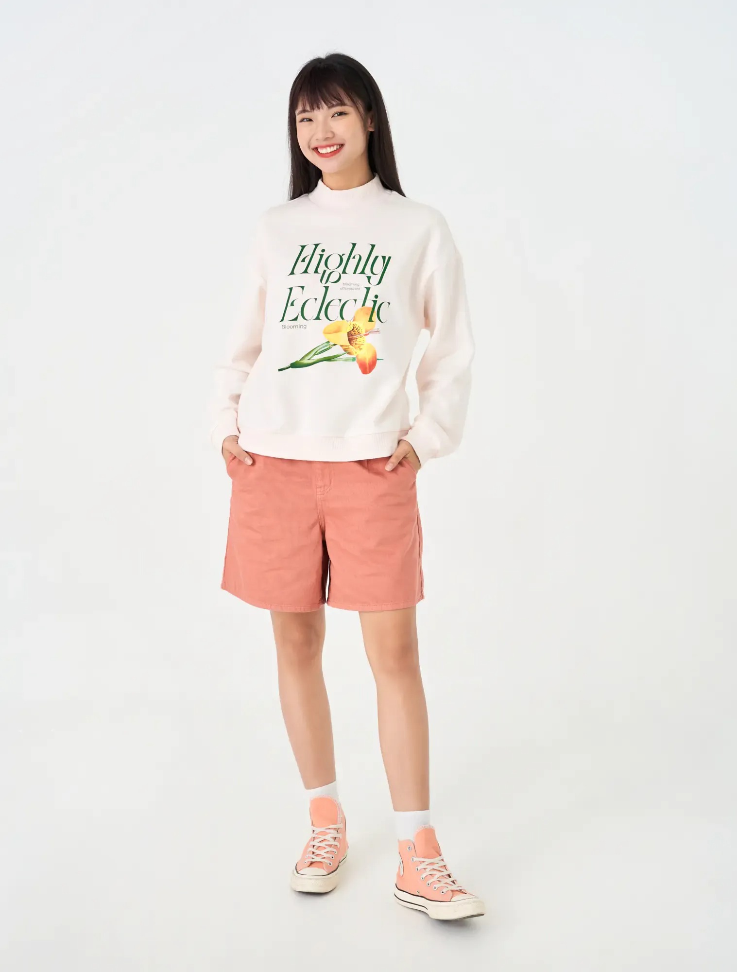 Áo Nỉ Nữ Oversize Cắt Bổ Tinh Tế