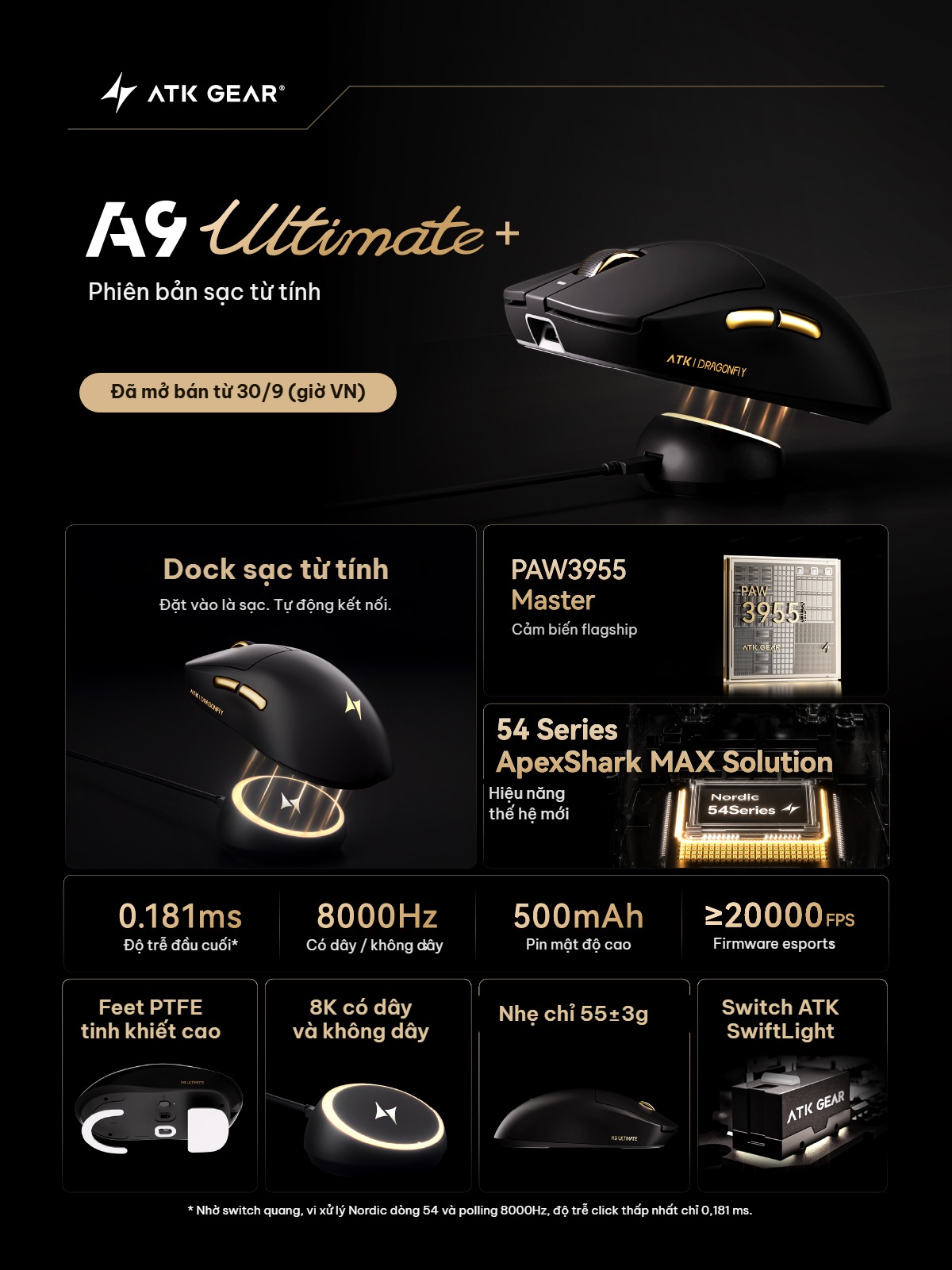 Tính năng ATK A9 Ultimate+ sạc từ tính