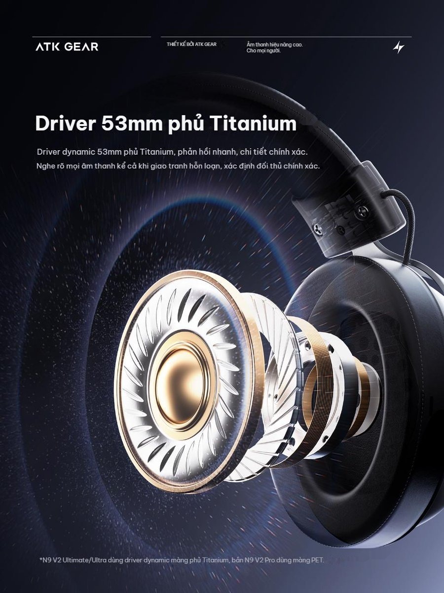 Driver 53mm phủ Titanium của ATK N9 V2