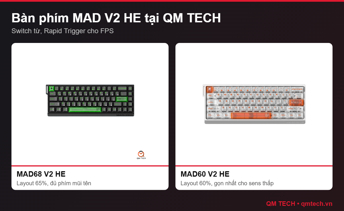 Bàn phím MAD68 V2 HE và MAD60 V2 HE