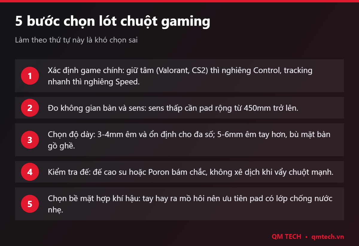 5 bước chọn lót chuột gaming