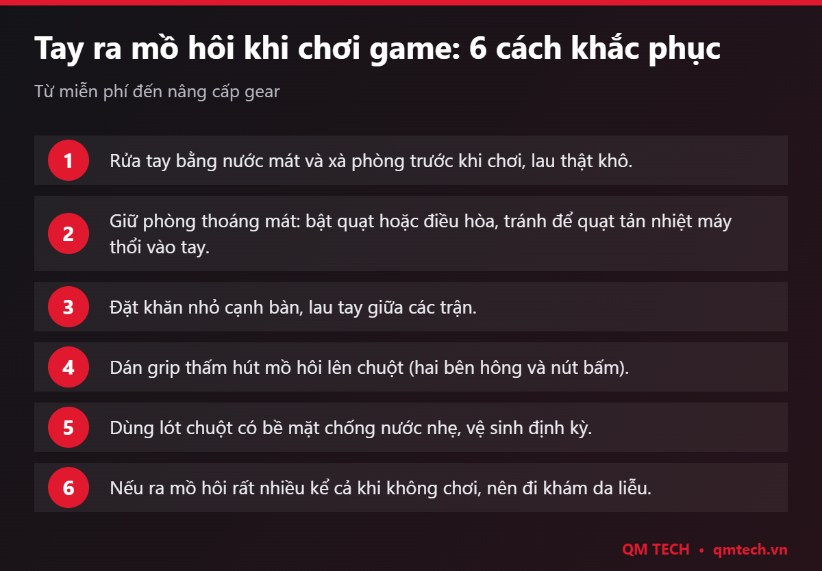 6 cách khắc phục tay ra mồ hôi khi chơi game
