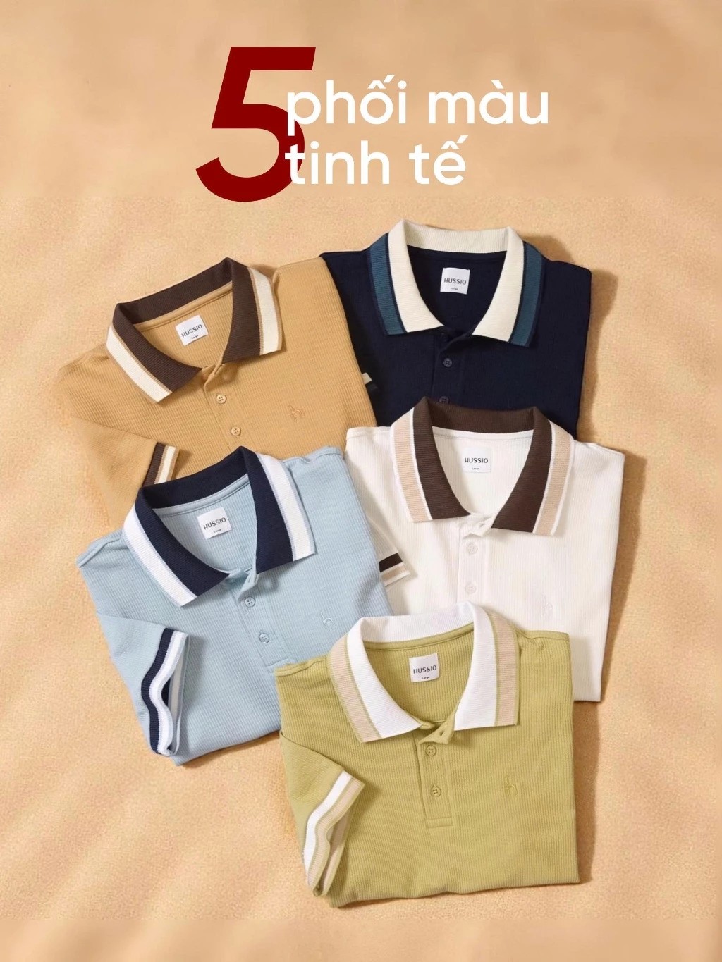 HUSSIO® Áo POLO Sợi Sóng MUINE