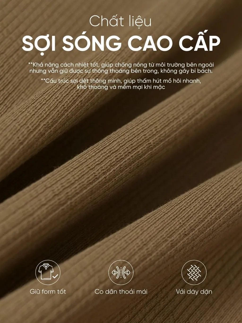 HUSSIO® Áo POLO  Sợi Sóng PHUQUY