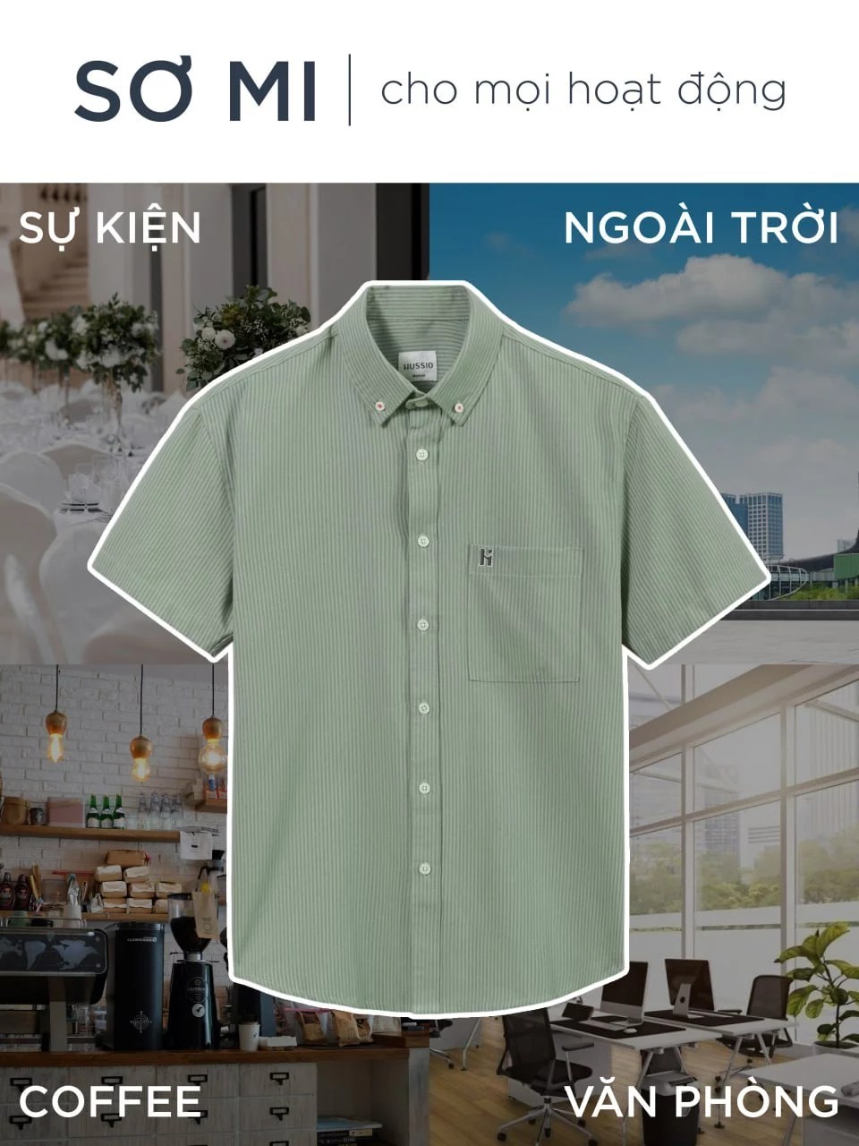 HUSSIO® Áo sơ mi LOGO H SEASON 2
