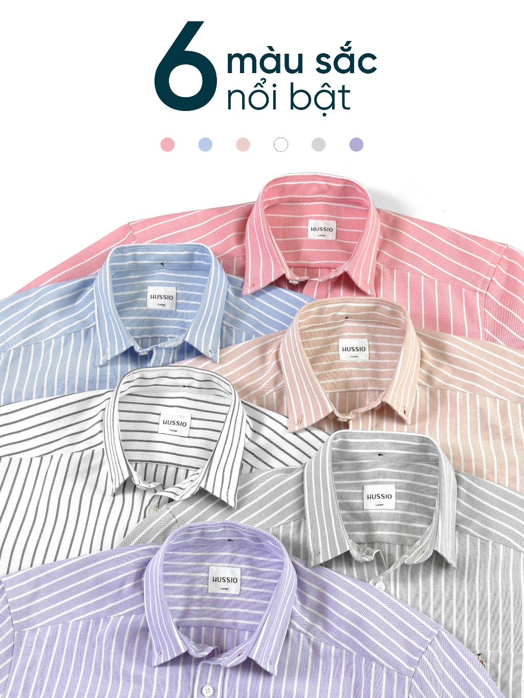 HUSSIO® Áo sơ mi ANCHOR STRIPES