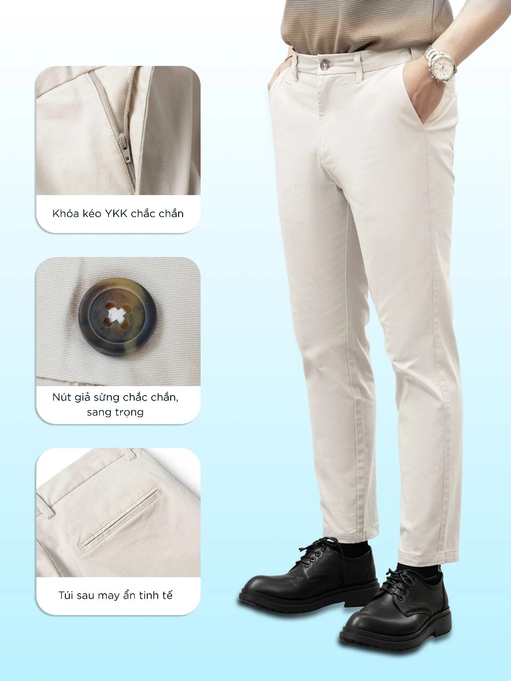 HUSSIO® Quần dài nam CHINOS