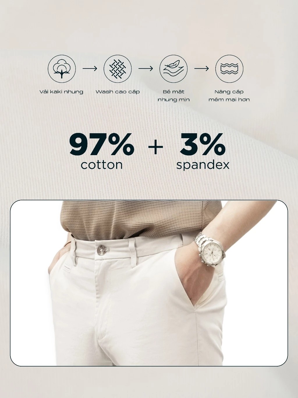 HUSSIO® Quần dài nam CHINOS