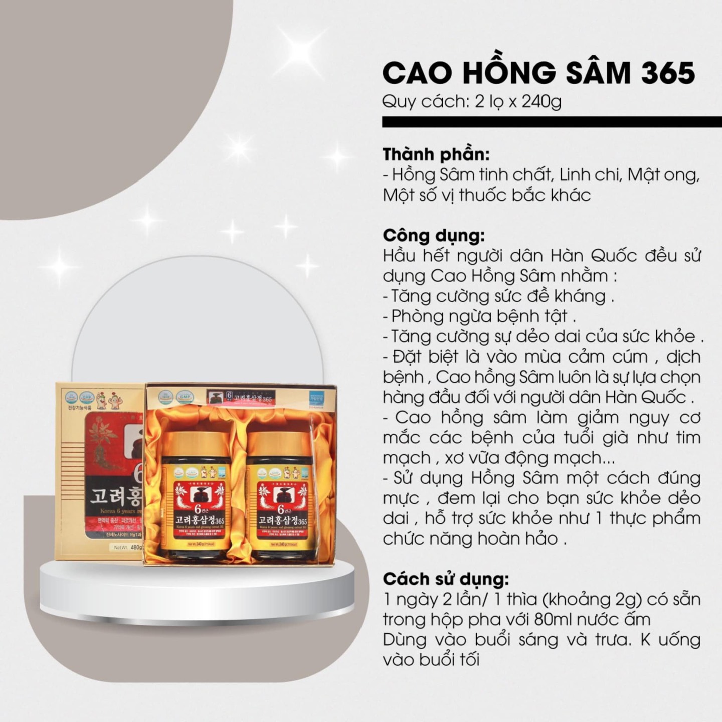 Set cao hồng sâm cô đặc 2 lọ