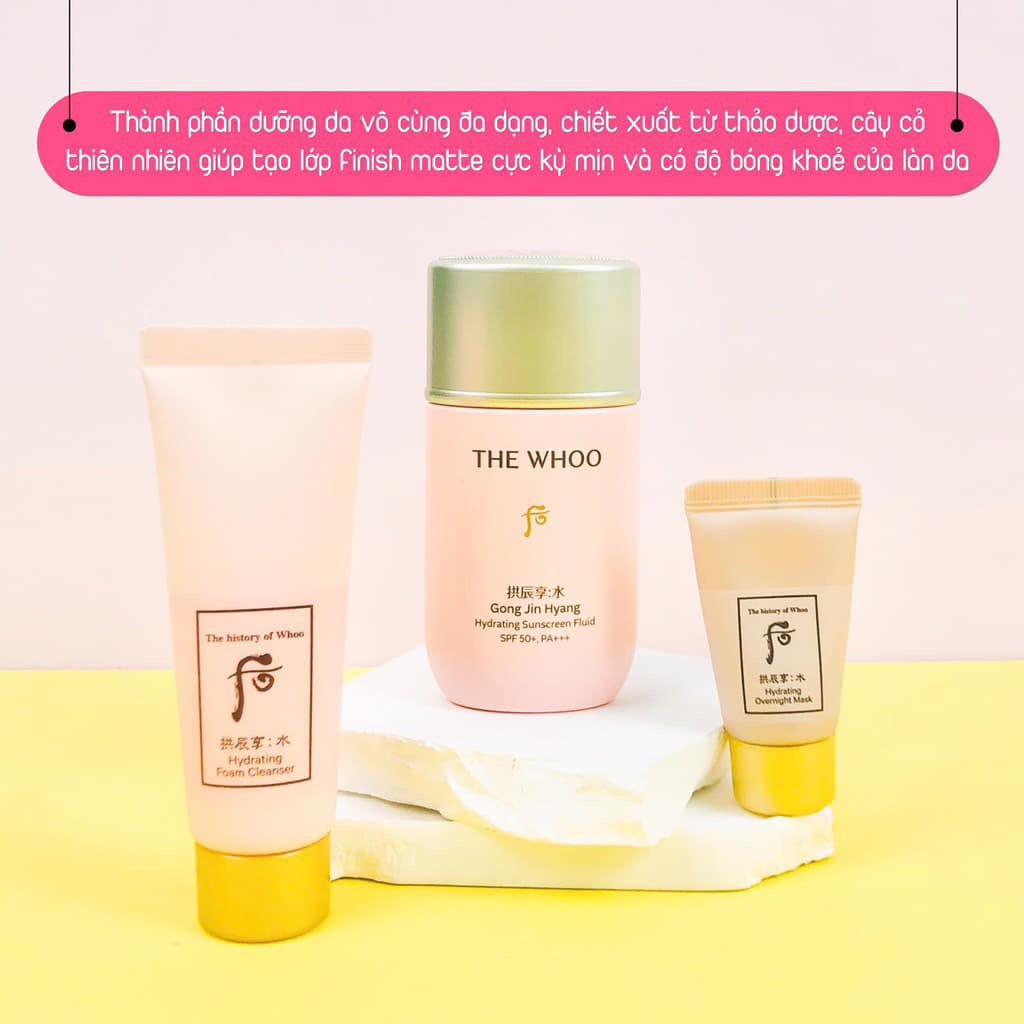 Set kem chống nắng  + sữa rửa mặt + kem cn whoo