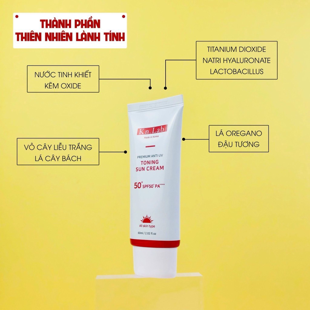 Kem chống nắng nâng tone kn lab