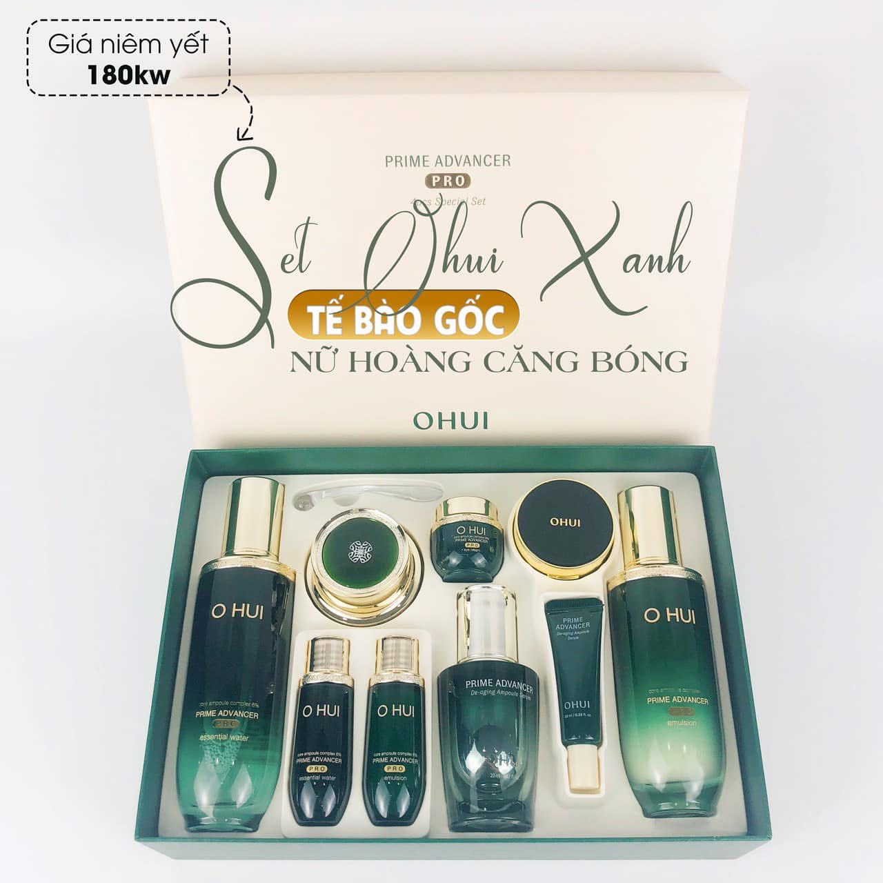 Set ohui xanh căng bóng 3sp