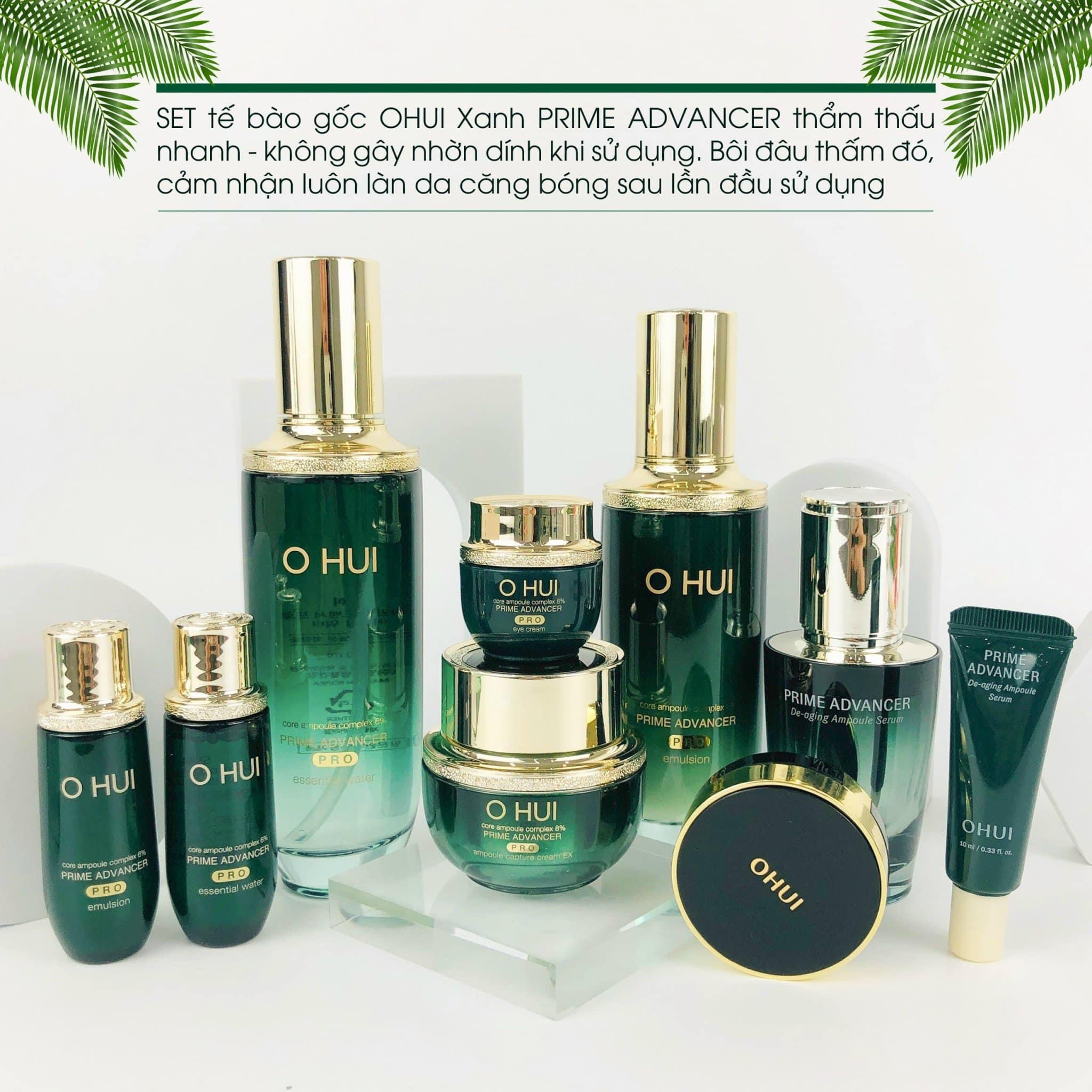 Set ohui xanh căng bóng 3sp