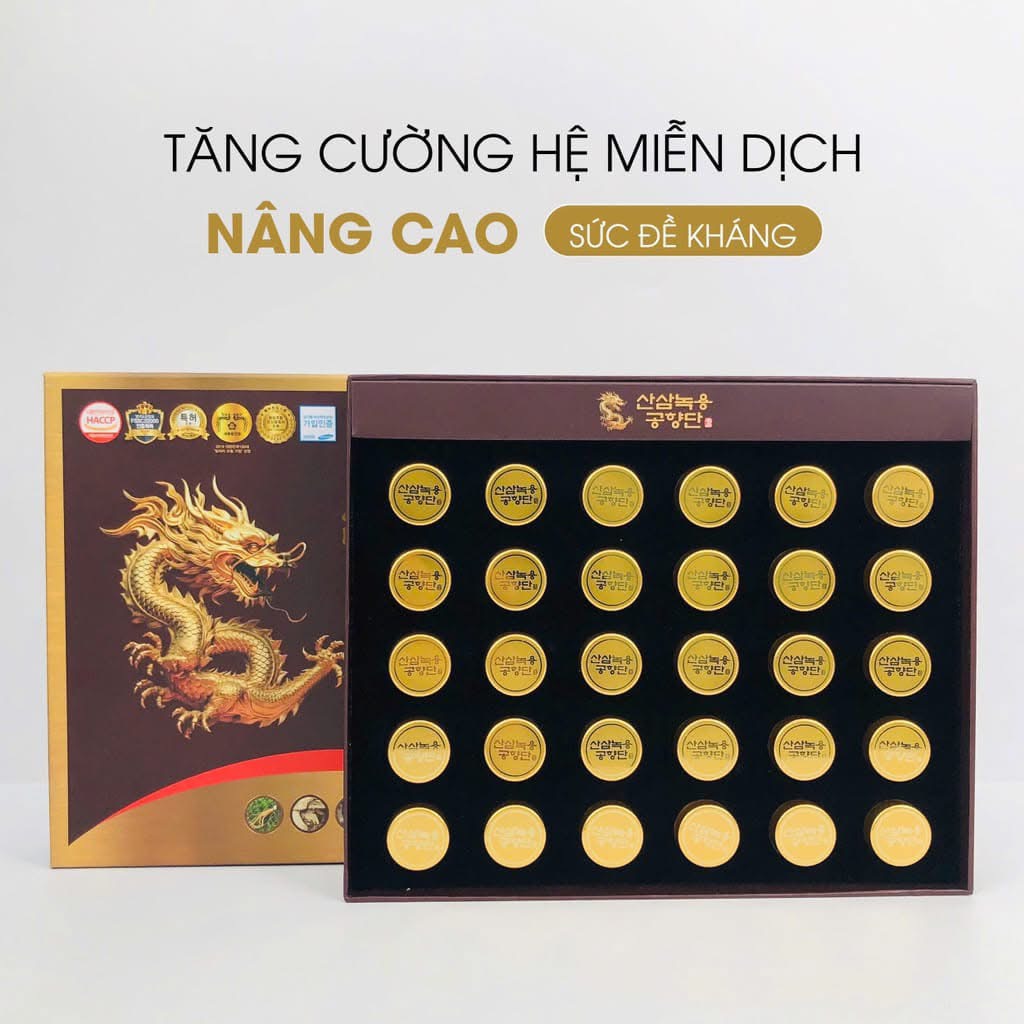 Viên uống phòng chống đột quỵ Hồng sâm lộc nhung hươu 30v