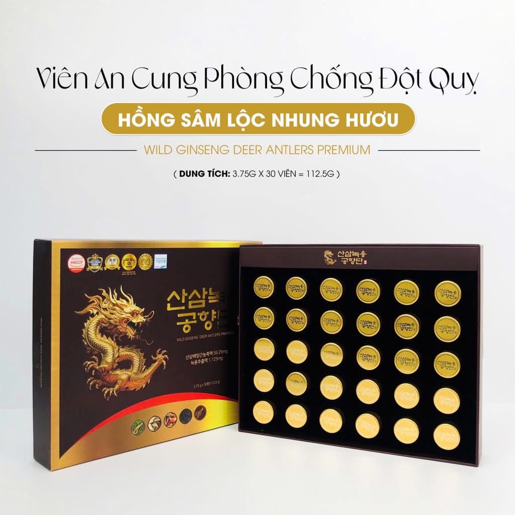 Viên uống phòng chống đột quỵ Hồng sâm lộc nhung hươu 30v