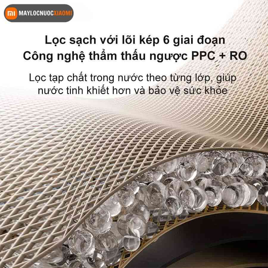 máy lọc nước xiaomi 1000G pro với lõi lọc 6 lớp và cộng nghệ RO hiện đại
