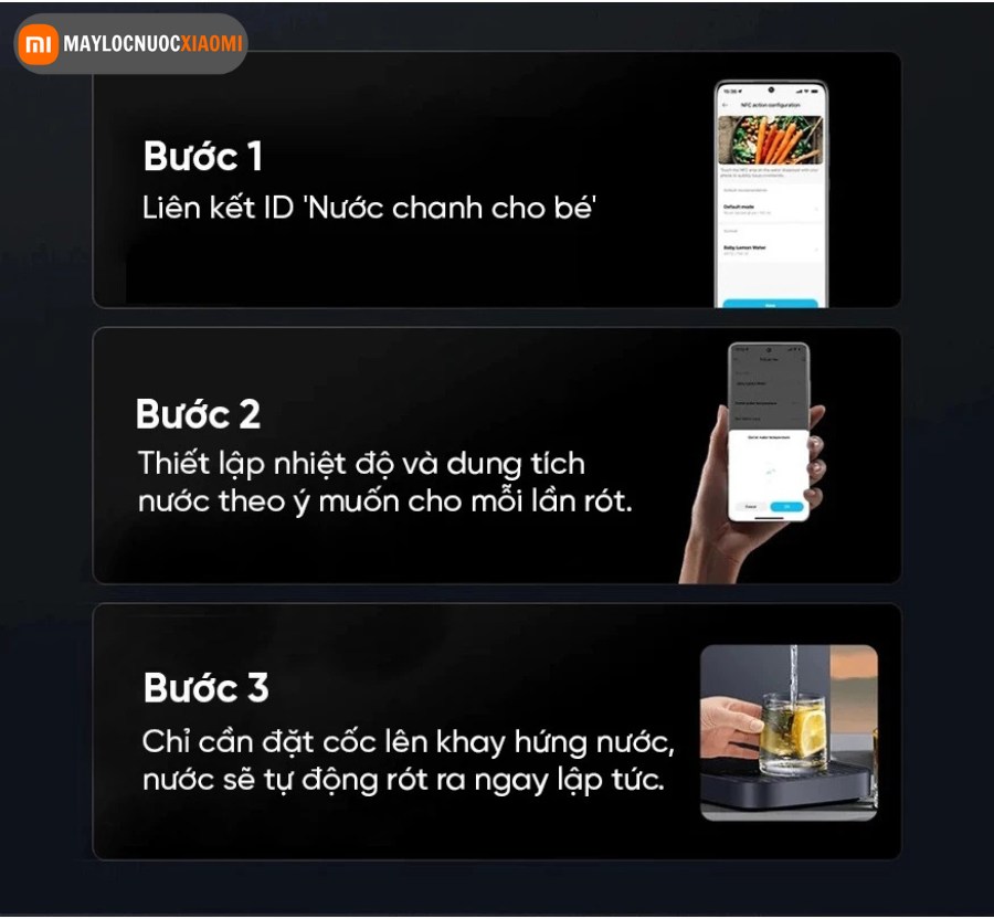 máy lọc nước nóng lạnh để bàn xiaomi MRH142 có chế độ nghi nhớ và nhận diện định lượng nước