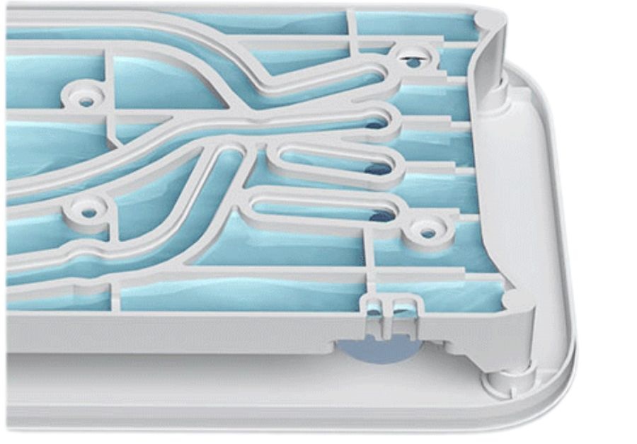 Thiết kế hợp khối của máy lọc nước với các rãnh dẫn nước tích hợp thân máy