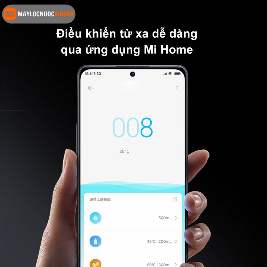 máy lọc nước nóng lạnh xiaomi Q1000 có kết nối với app Mihome