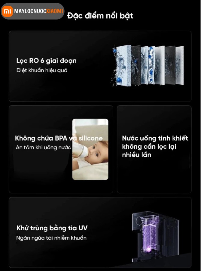 các tính năng của máy lọc nước xiaomi để bàn MRH142