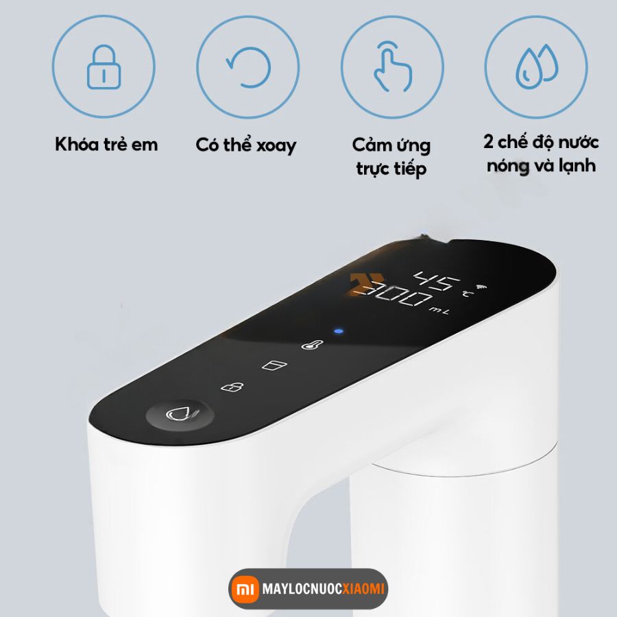 vòi lấy nước cảm ứng có điều khiển dễ dàng các chức năng của máy lọc nước nóng lạnh xiaomi Q800